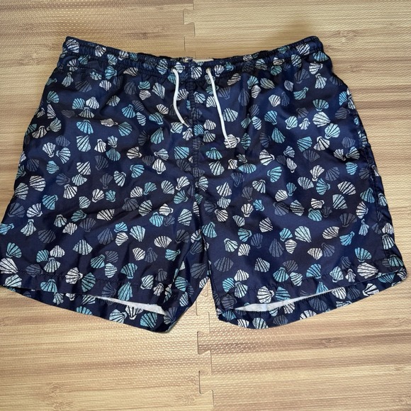 TRUNKS Surf And Swim Co Men's Swim Trunks Sz XLG/ Mesh/Drawstring- Sea Shells - Picture 1 of 9